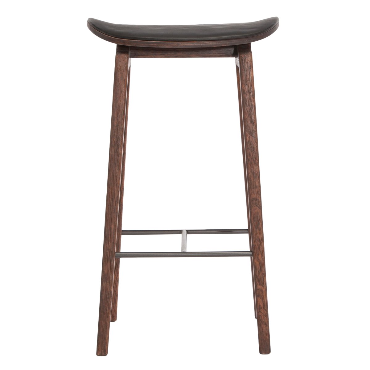 NORR11 Tabouret de bar NY11 assise cuir Dark Oak 65 cm Spectrum black