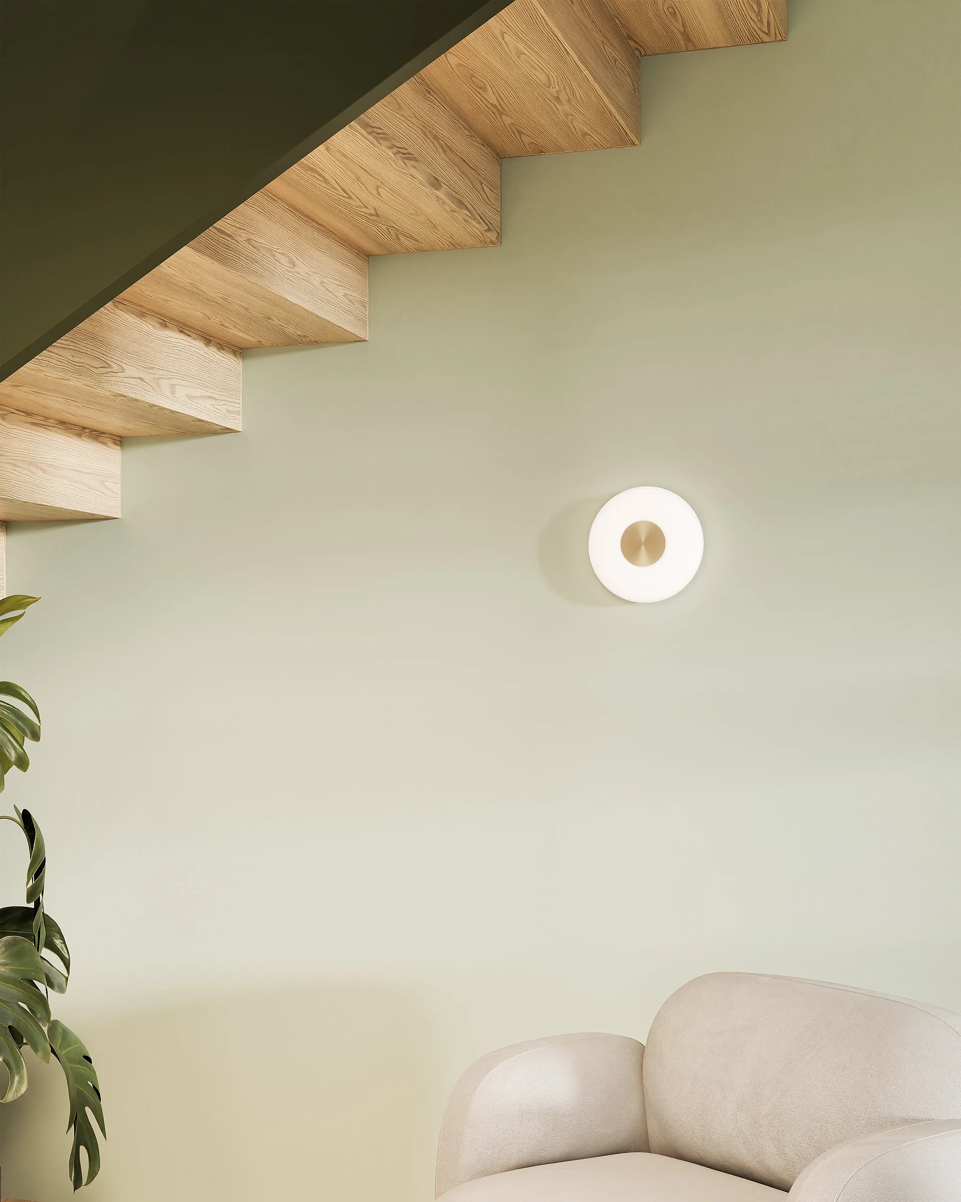 Applique murale Glint Ø25 cm, Opalglas blanc Northern