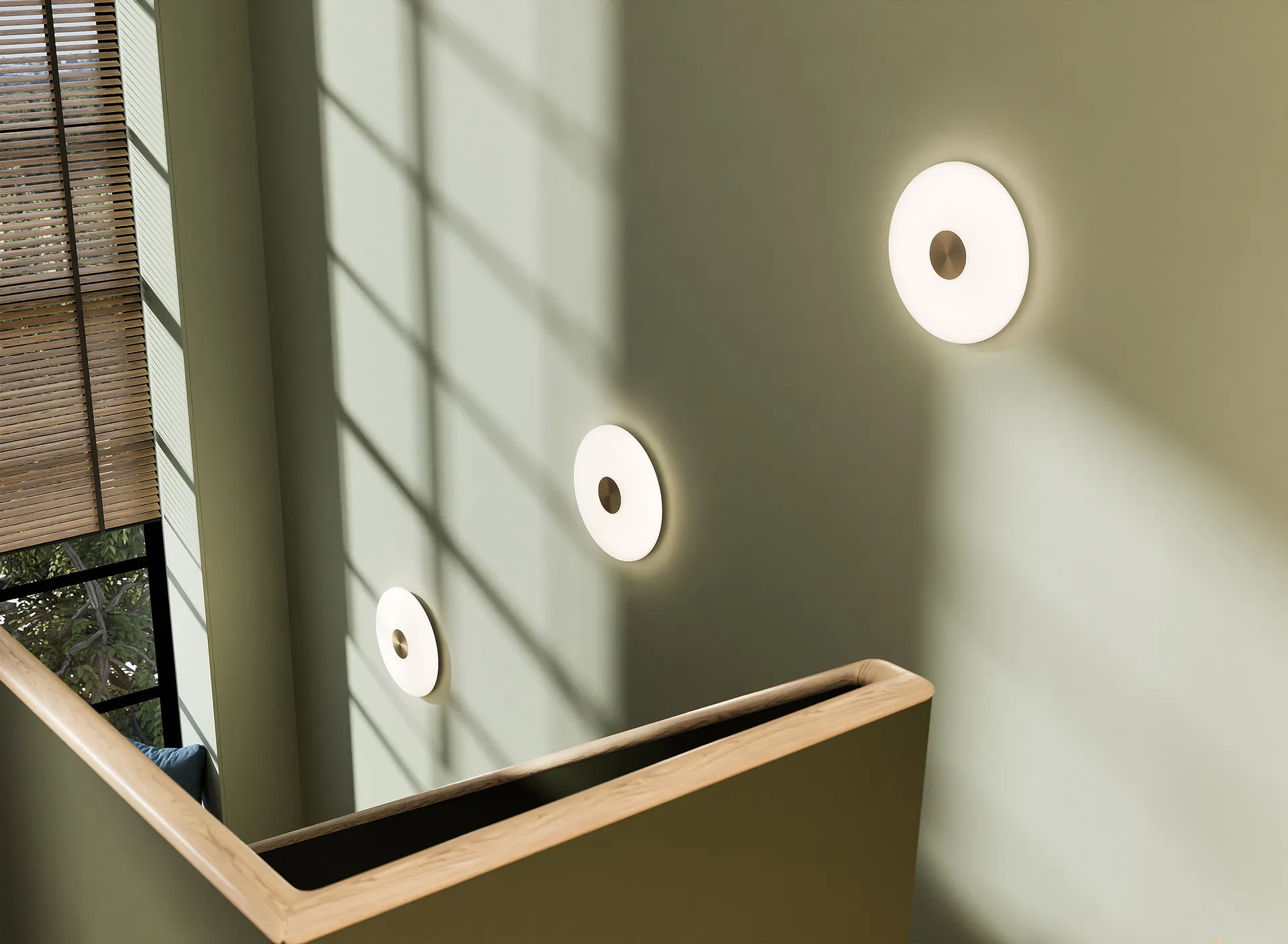 Applique murale Glint Ø36 cm, Opalglas blanc Northern