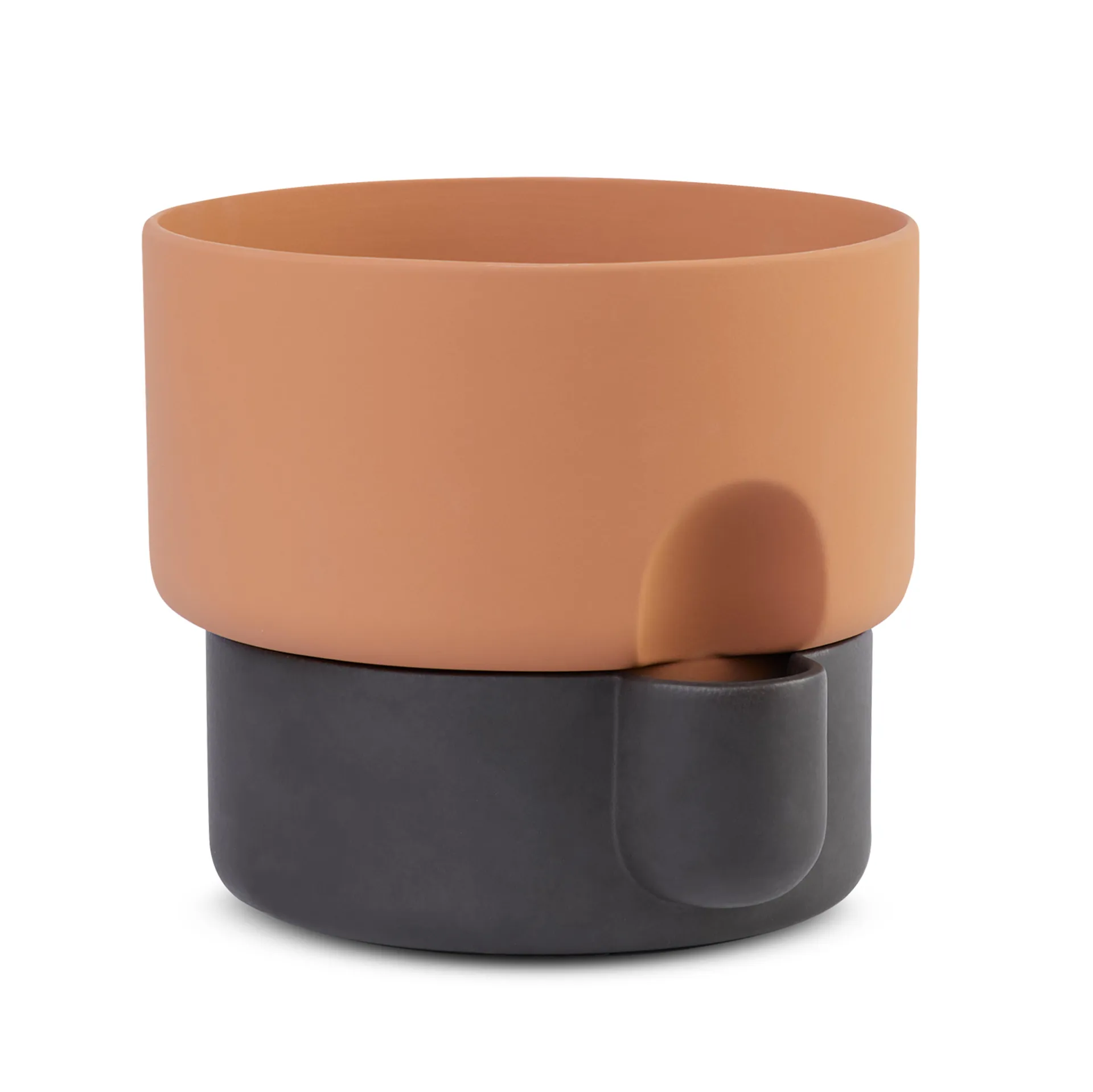 Cache-pot avec auto-arrosage Oasis grand Ø27.5 cm, Terracotta-Noir Northern