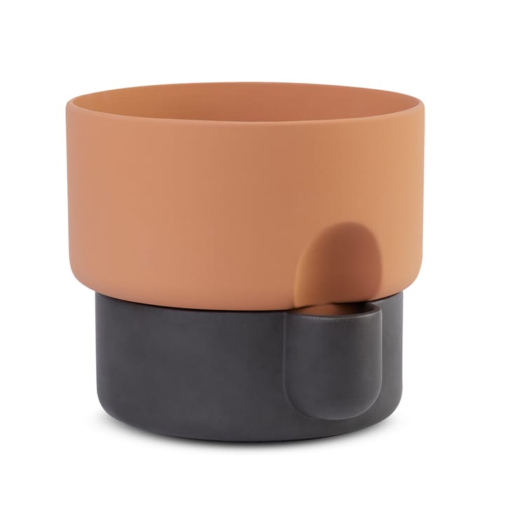 Cache-pot avec auto-arrosage Oasis grand Ø27.5 cm - Terracotta-Noir - Northern