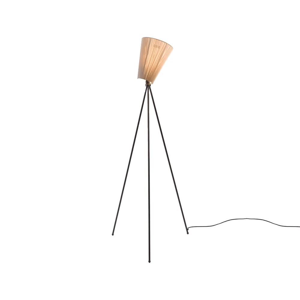 Lampadaire Oslo Wood, beige, structure noir mat Northern