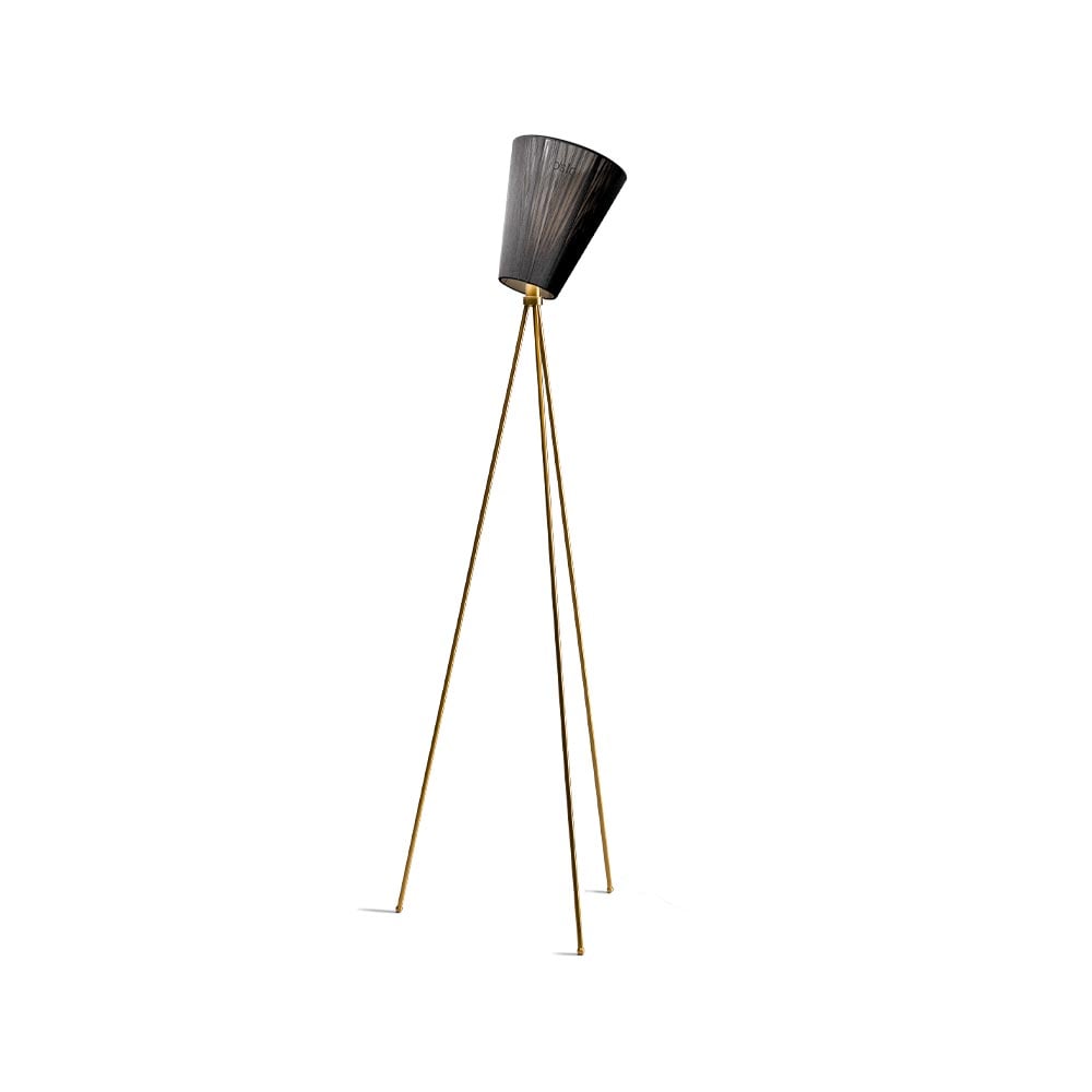 Northern Lampadaire Oslo Wood black, structure dorée