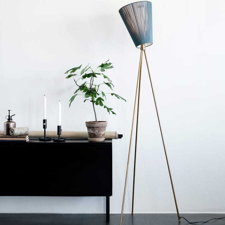 Lampadaire Oslo Wood - light blue, structure gris clair - Northern