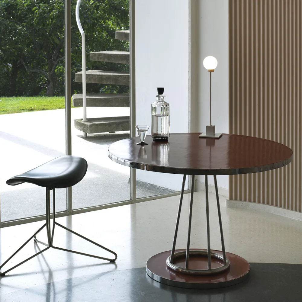 Lampadaire Snowball, steel, opaline blanche Northern