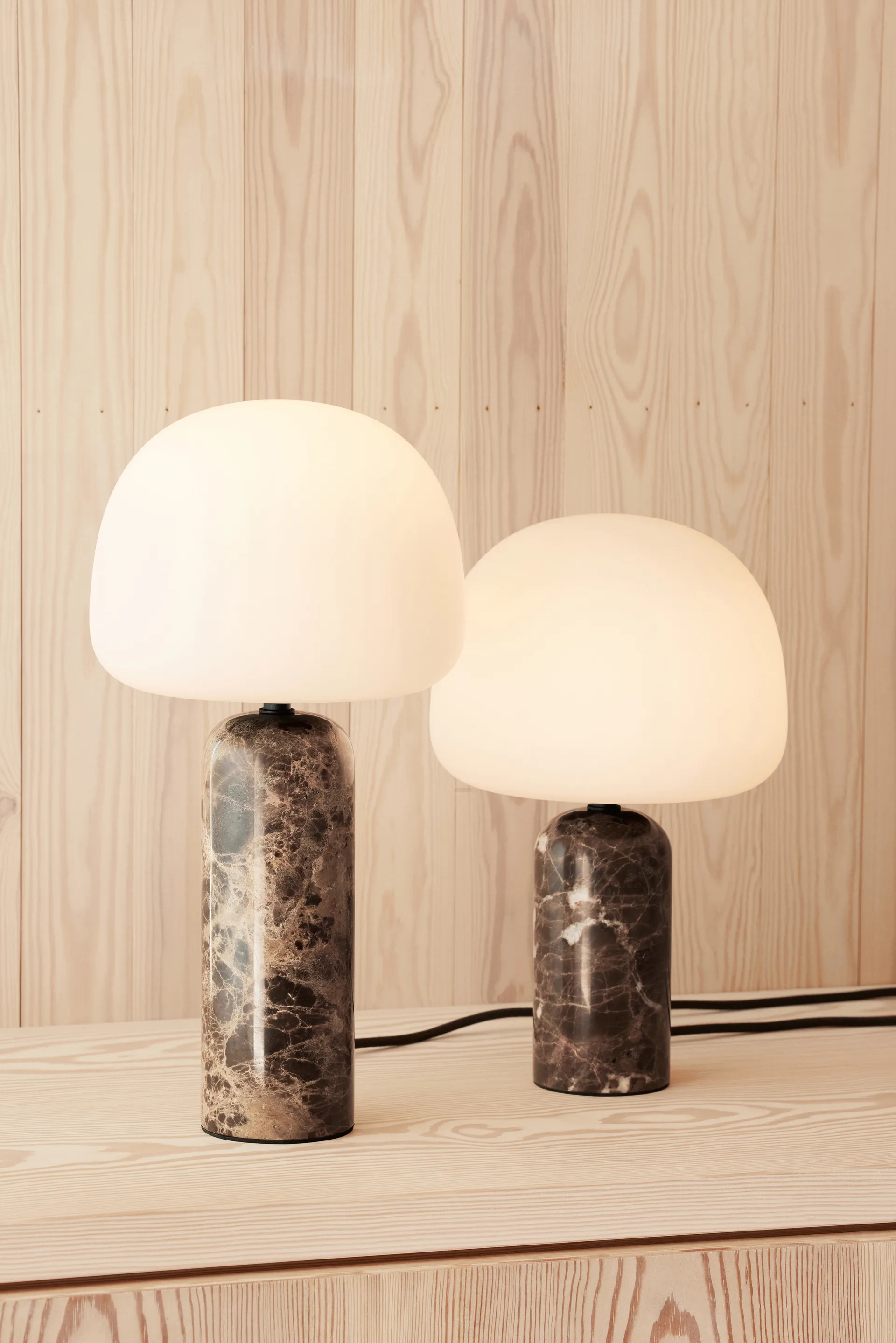 Lampe de bureau Kin 40 cm, Brown marble Northern