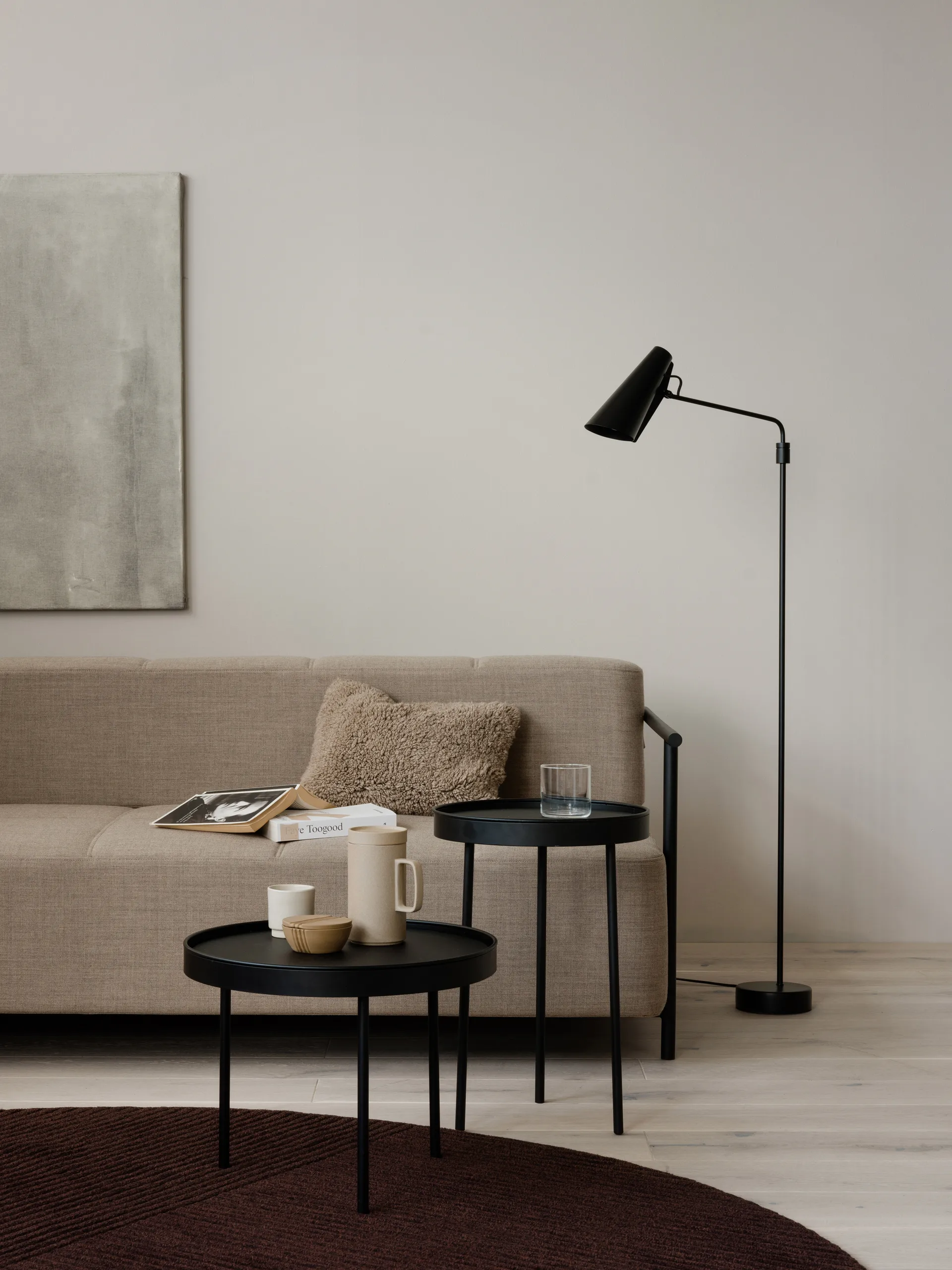 Lampe sur pied Birdy swing, Noir-noir Northern