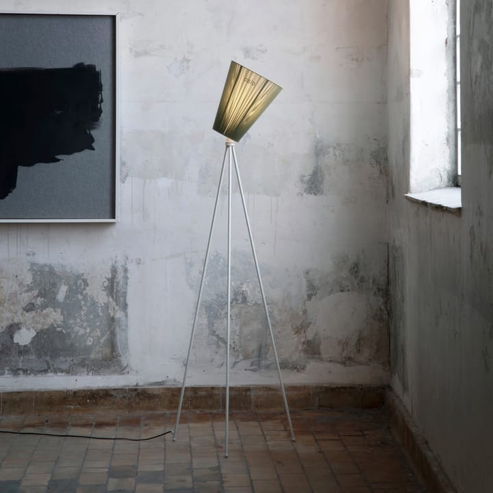 Lampe sur pied Oslo Wood abat-jour, Vert olive Northern