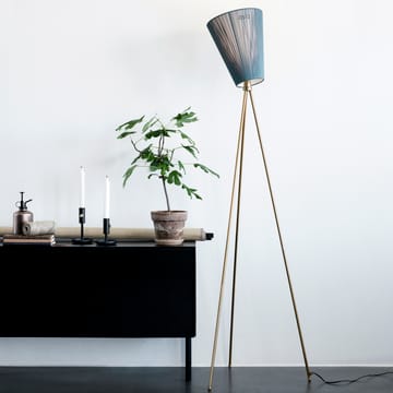 Lampe sur pied Oslo Wood abat-jour - Vert - Northern