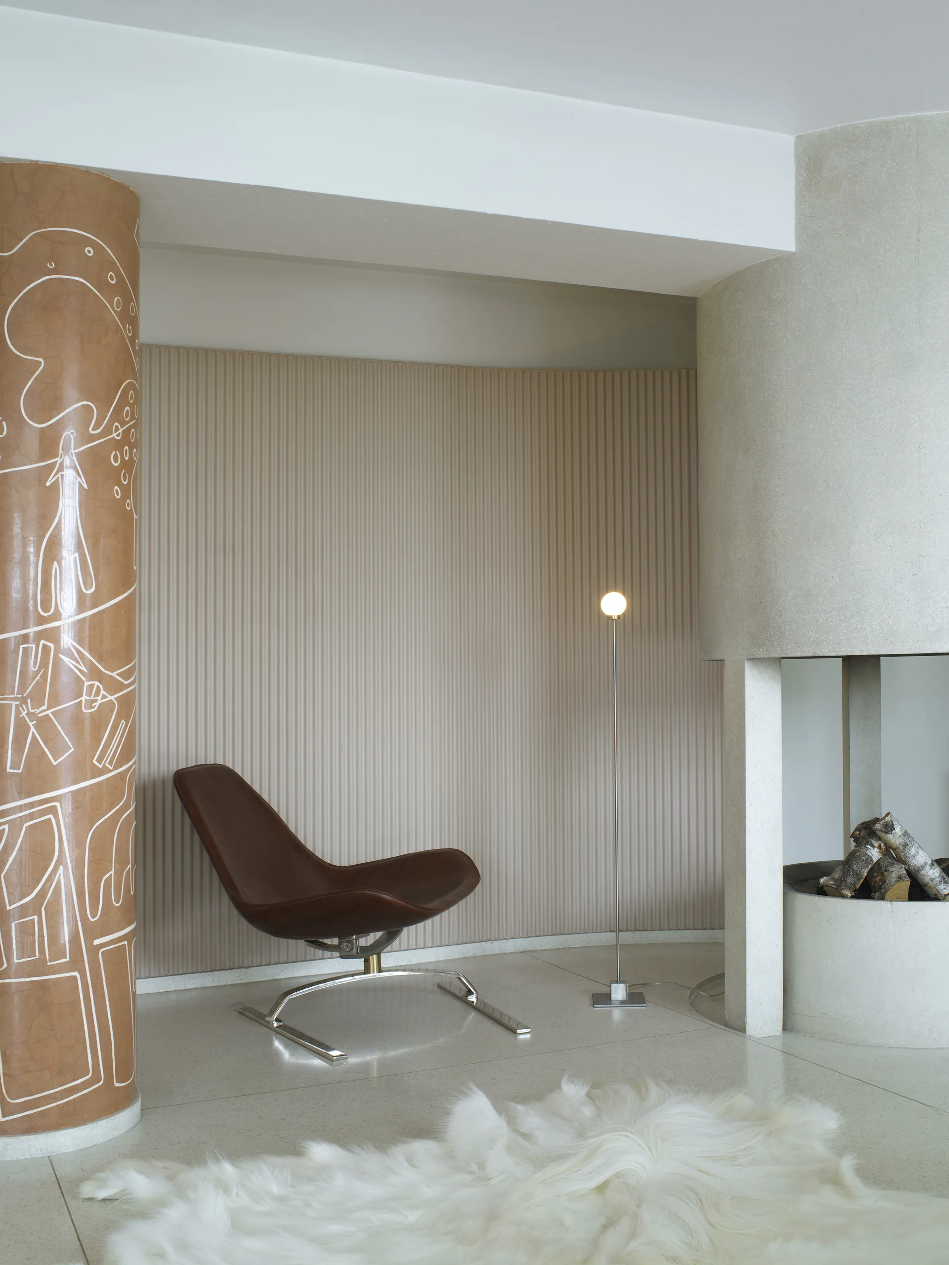 Lampe sur pied Snowball 117 cm, Steel Northern