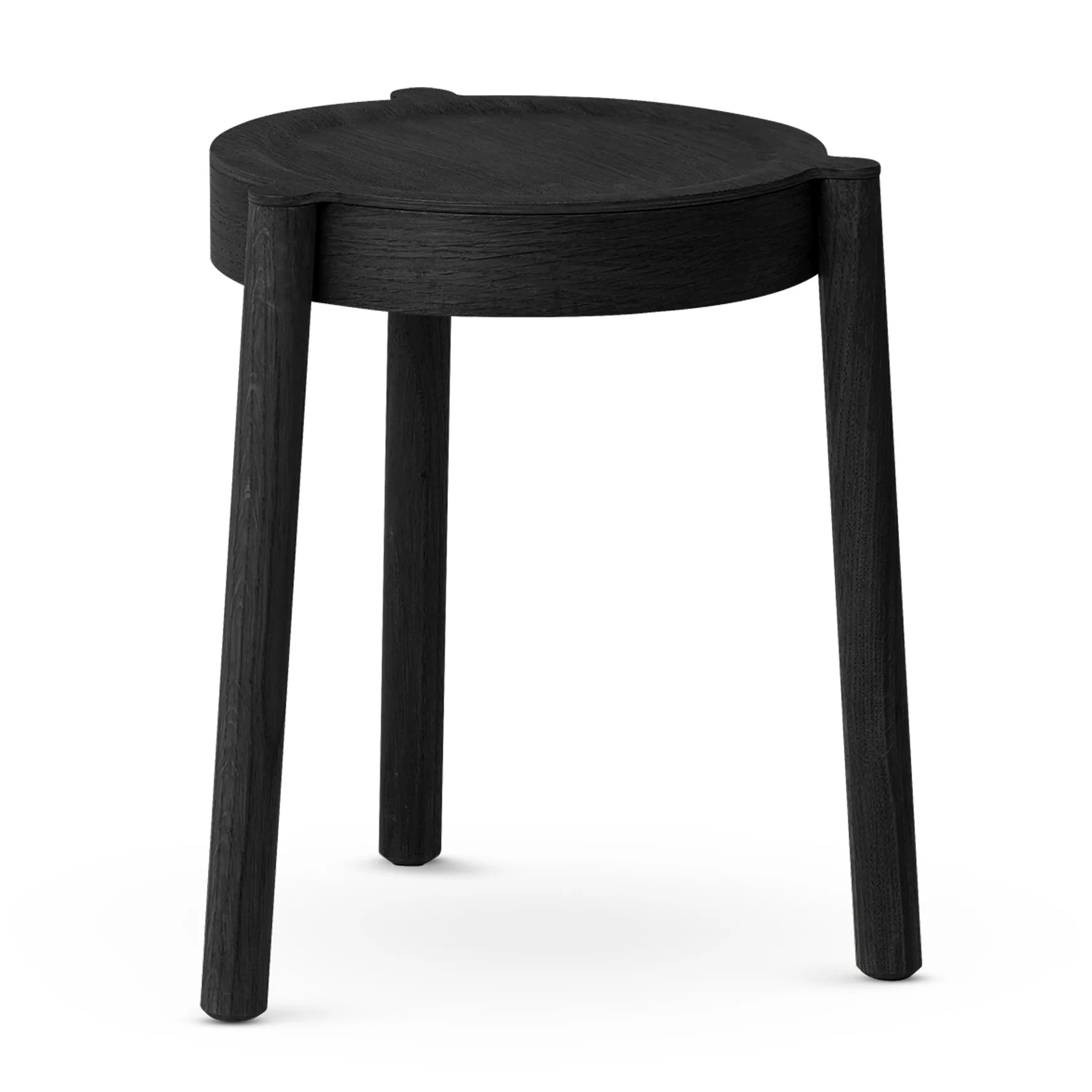 Northern Pal tabouret rond Noir chêne, Ø37x46 cm