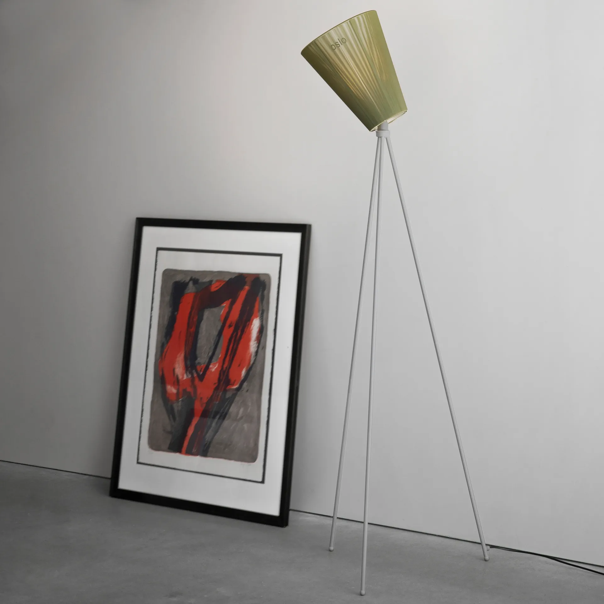 Pied pour Lampe sur pied Oslo Wood, Gris clair Northern