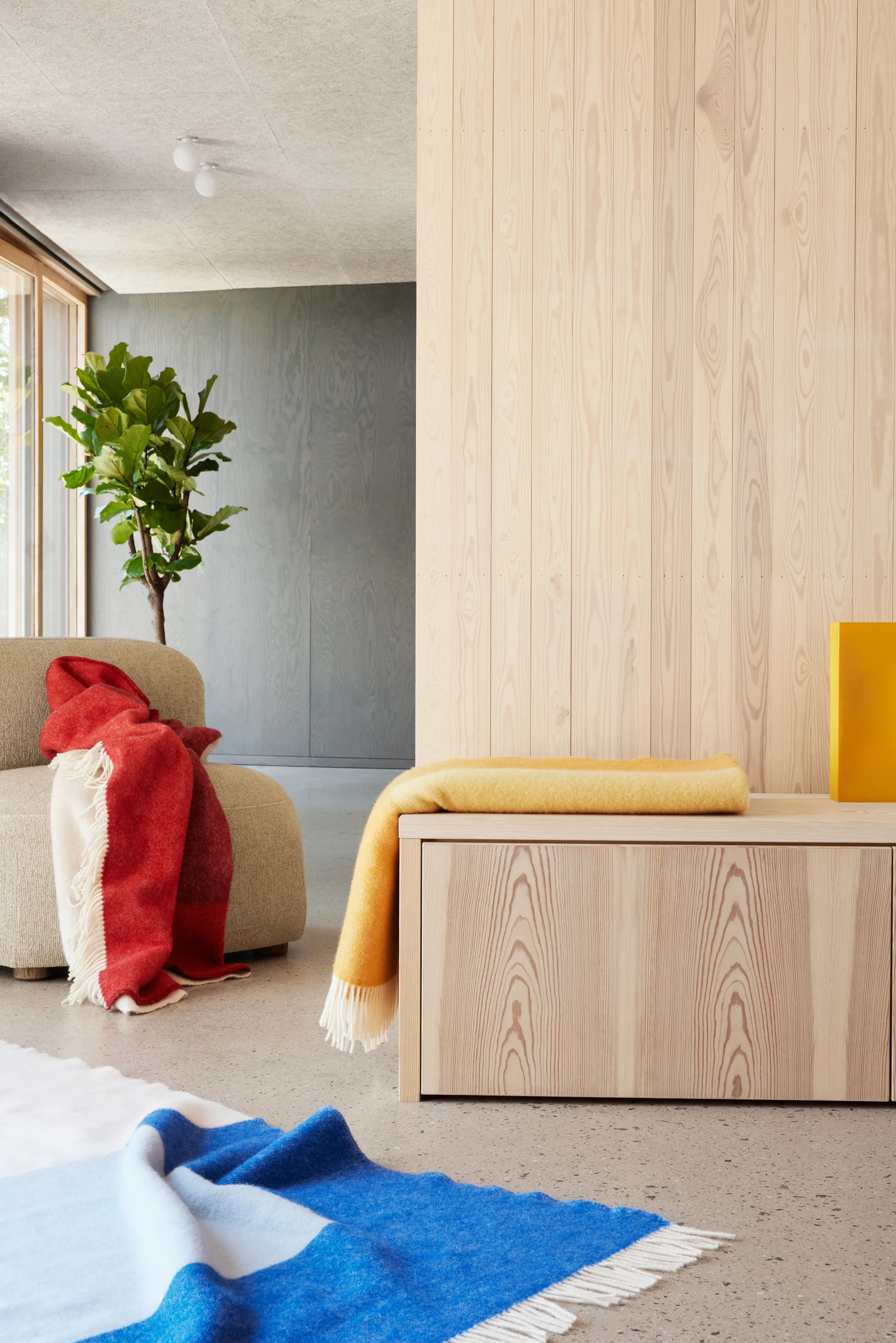 Plaid Echo 130x170 cm, Yellow Northern