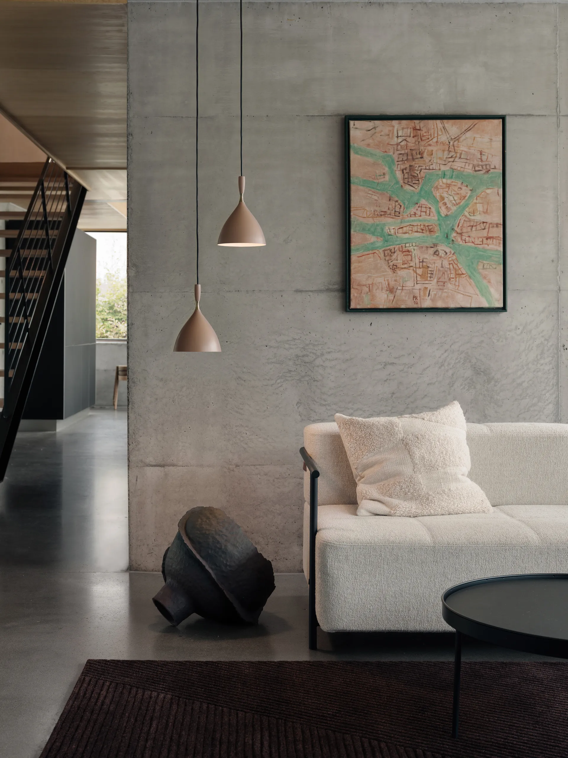 Suspension Dokka, Warm beige Northern