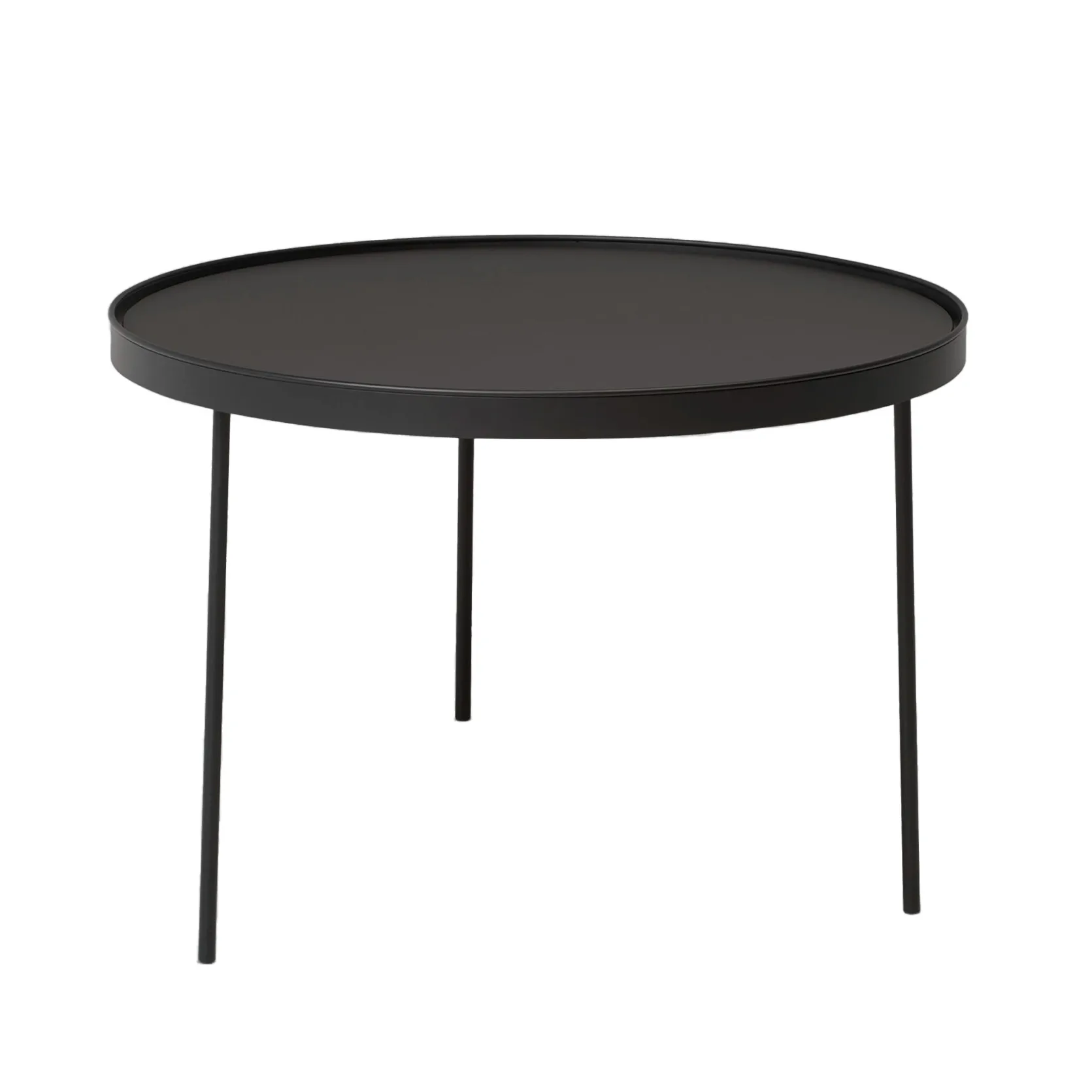 Table basse Stilk noir large Ø74 cm H:50 cm Northern
