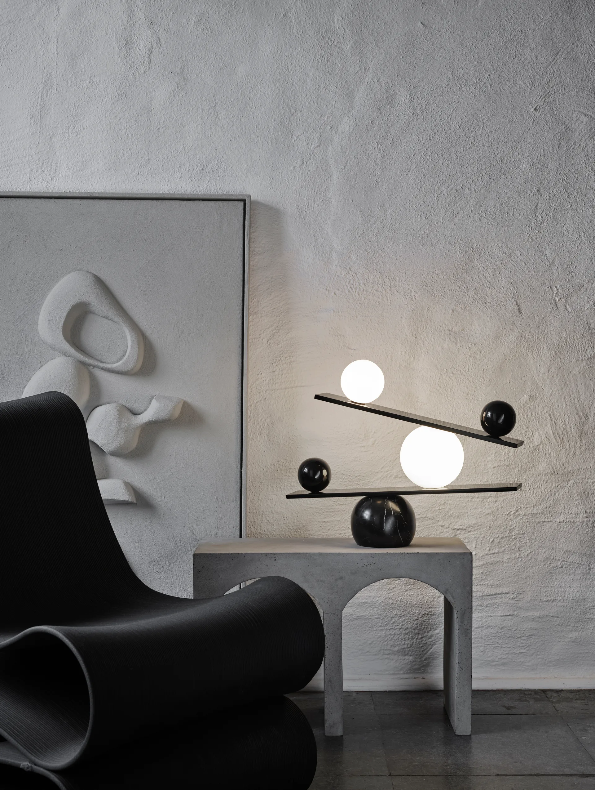 Lampe de table Balance, Noir Oblure