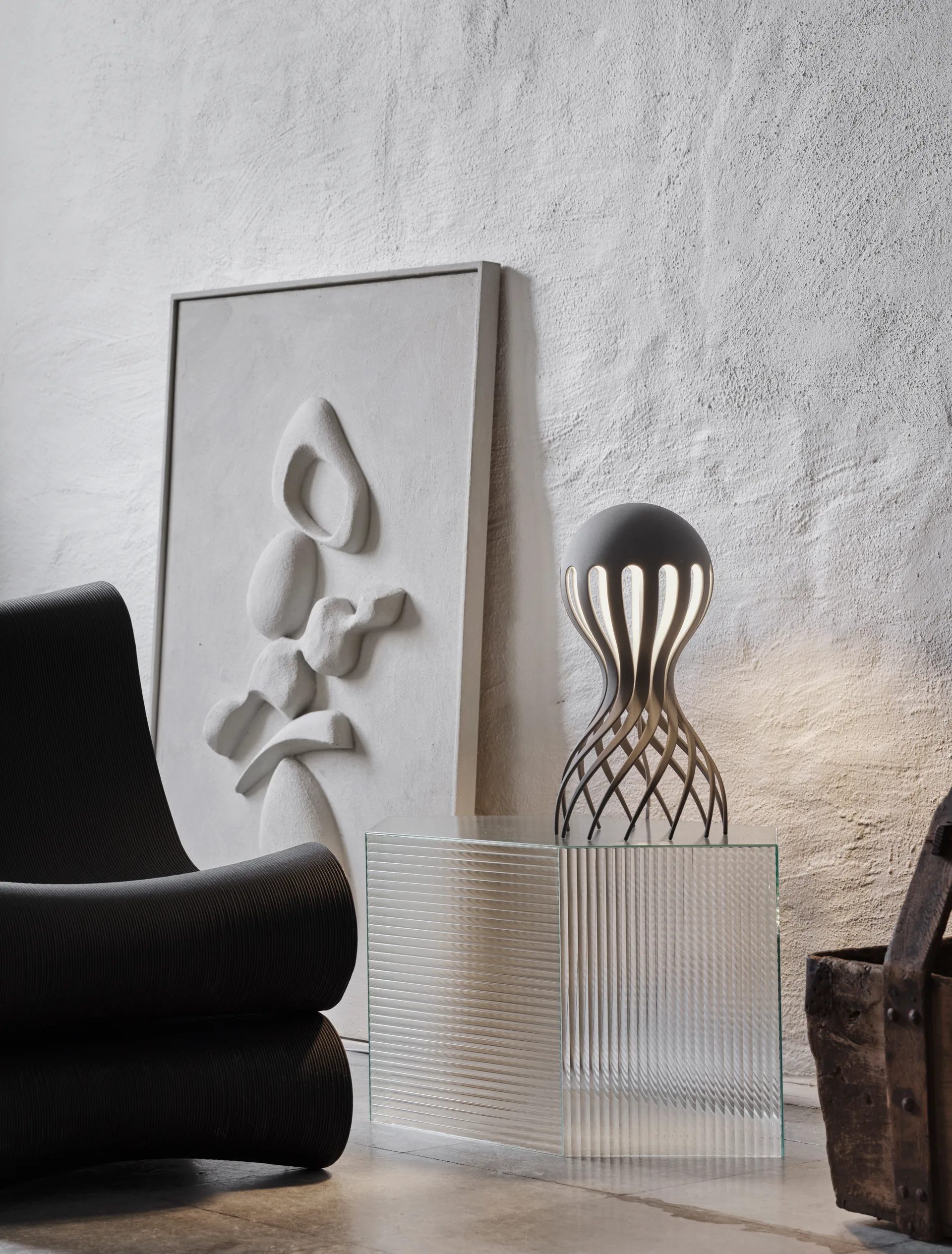 Lampe de table Cirrata 44,4 cm, Grise Oblure