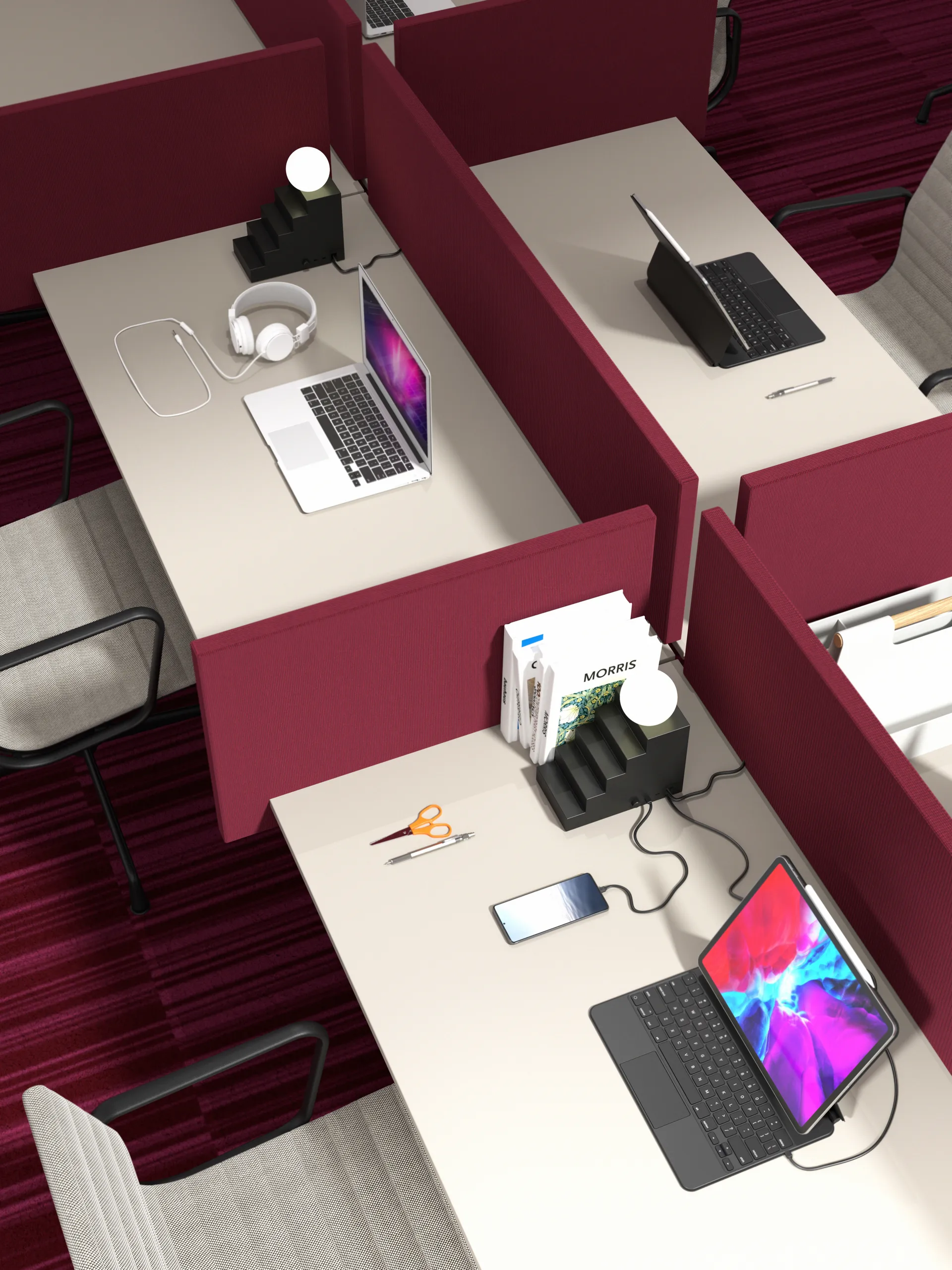 Lampe de table Stair, Velours noir Oblure