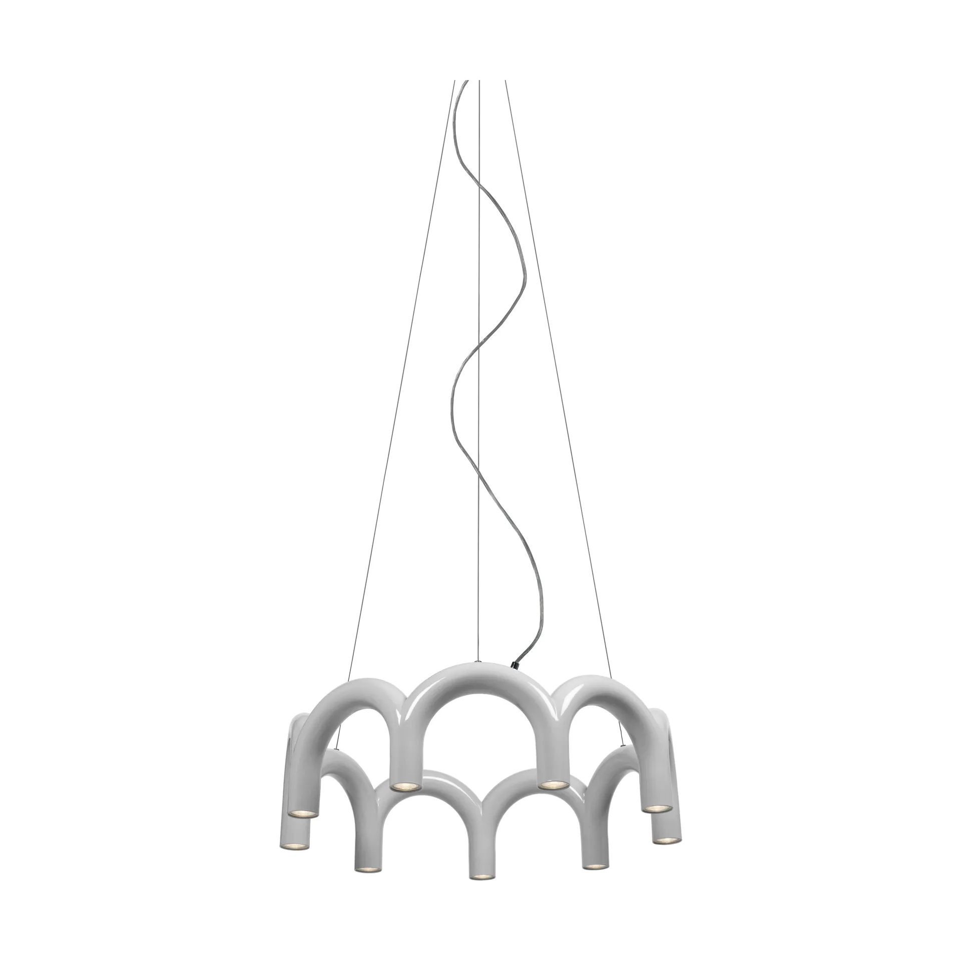 Pendule Arch circle Ø76 cm, Blanc Oblure