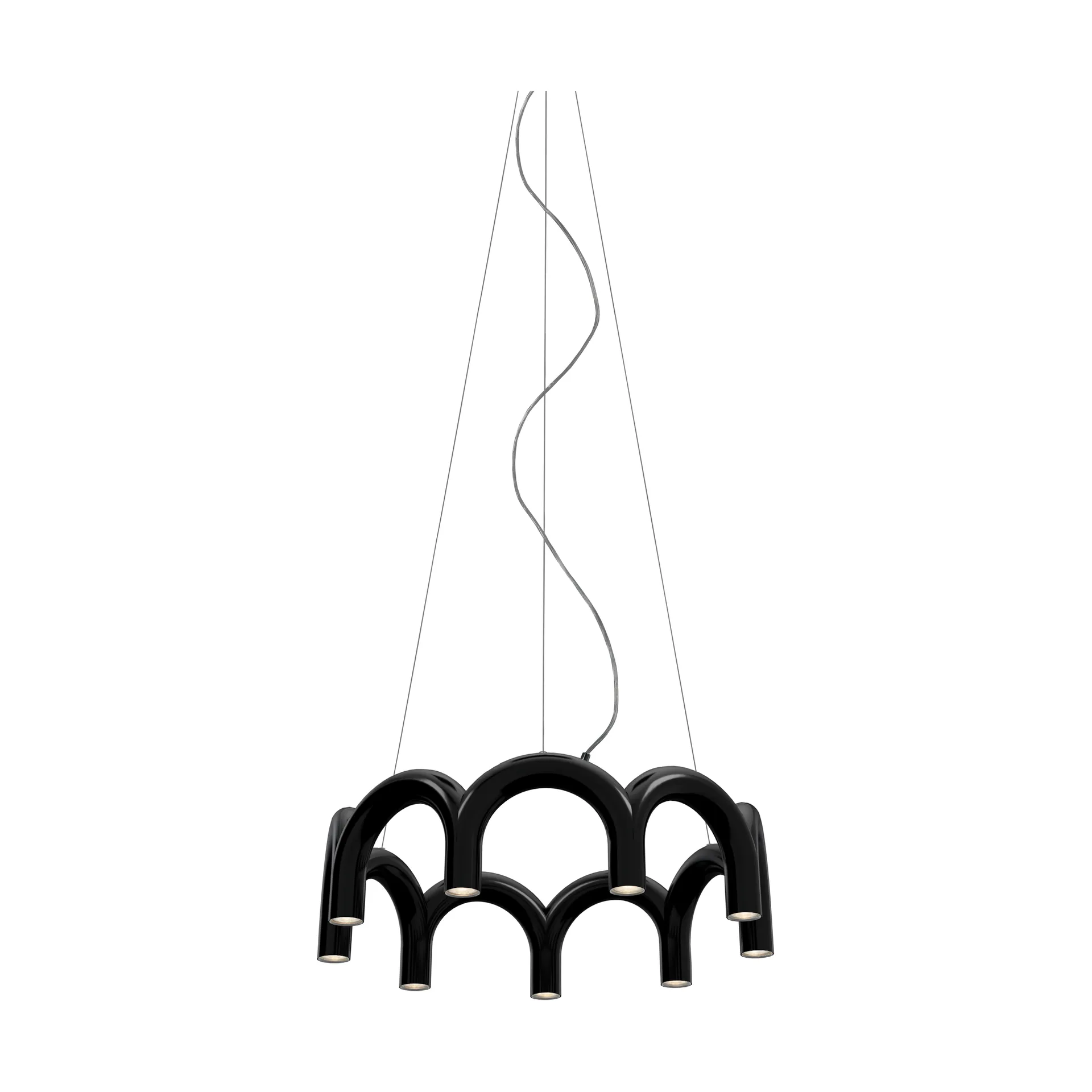 Pendule Arch circle Ø76 cm, Noir Oblure