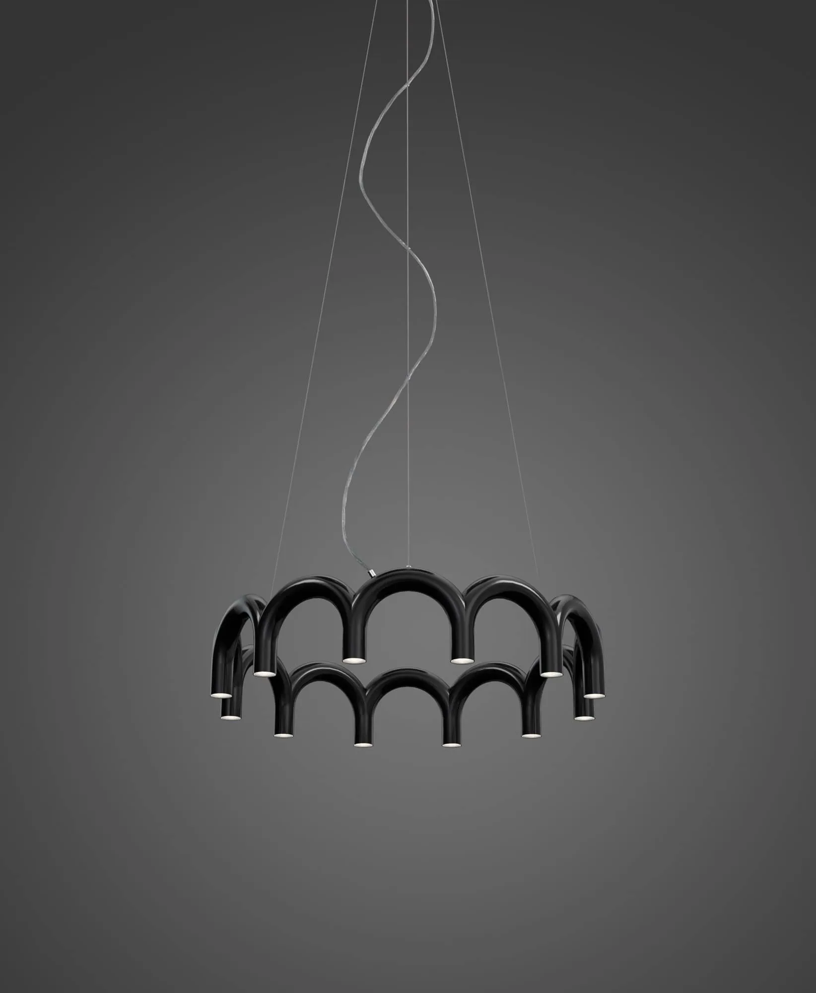 Suspension Arch Circle, Black, Ø98 cm Oblure