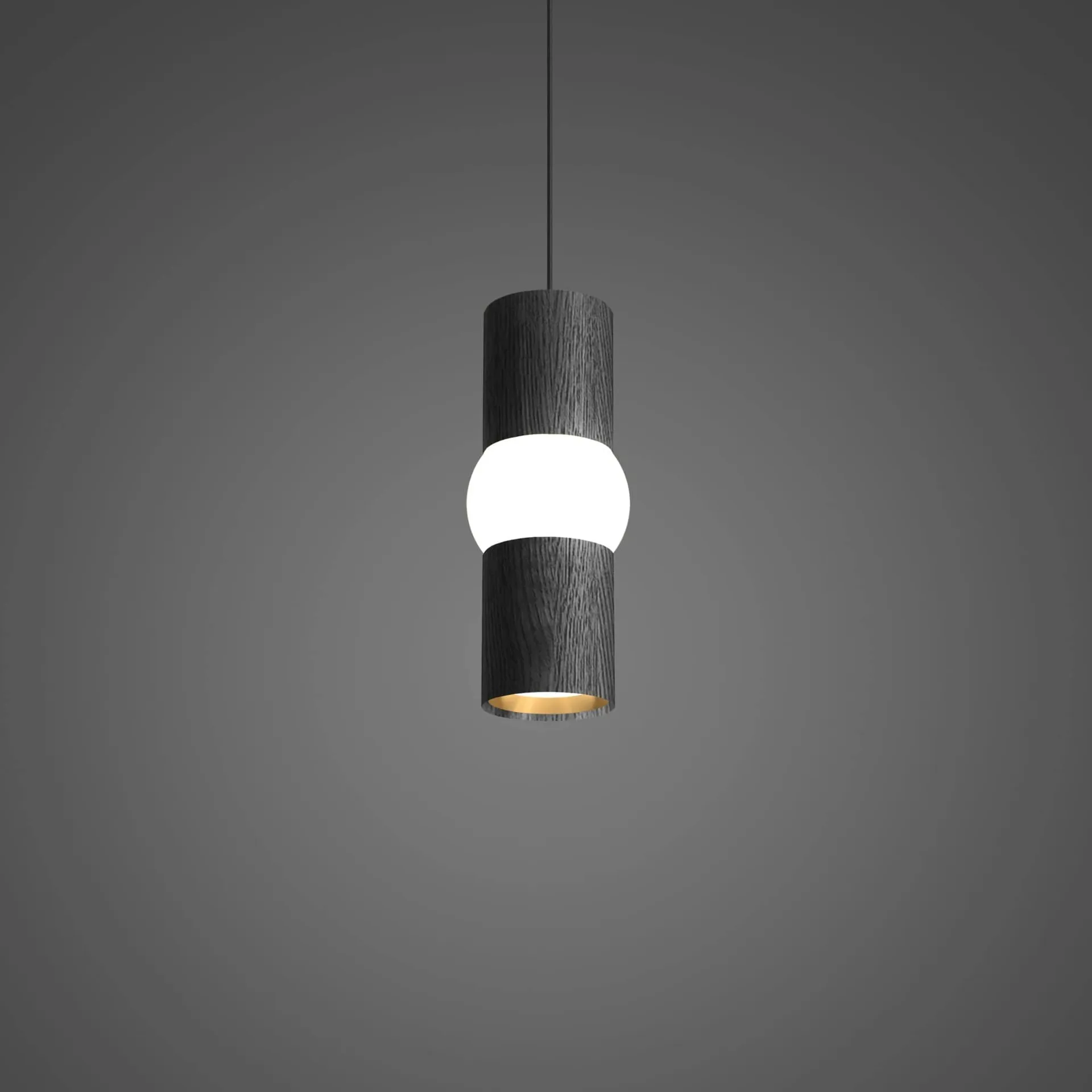 Suspension Lightbone, Small 24 cm, black oak Oblure