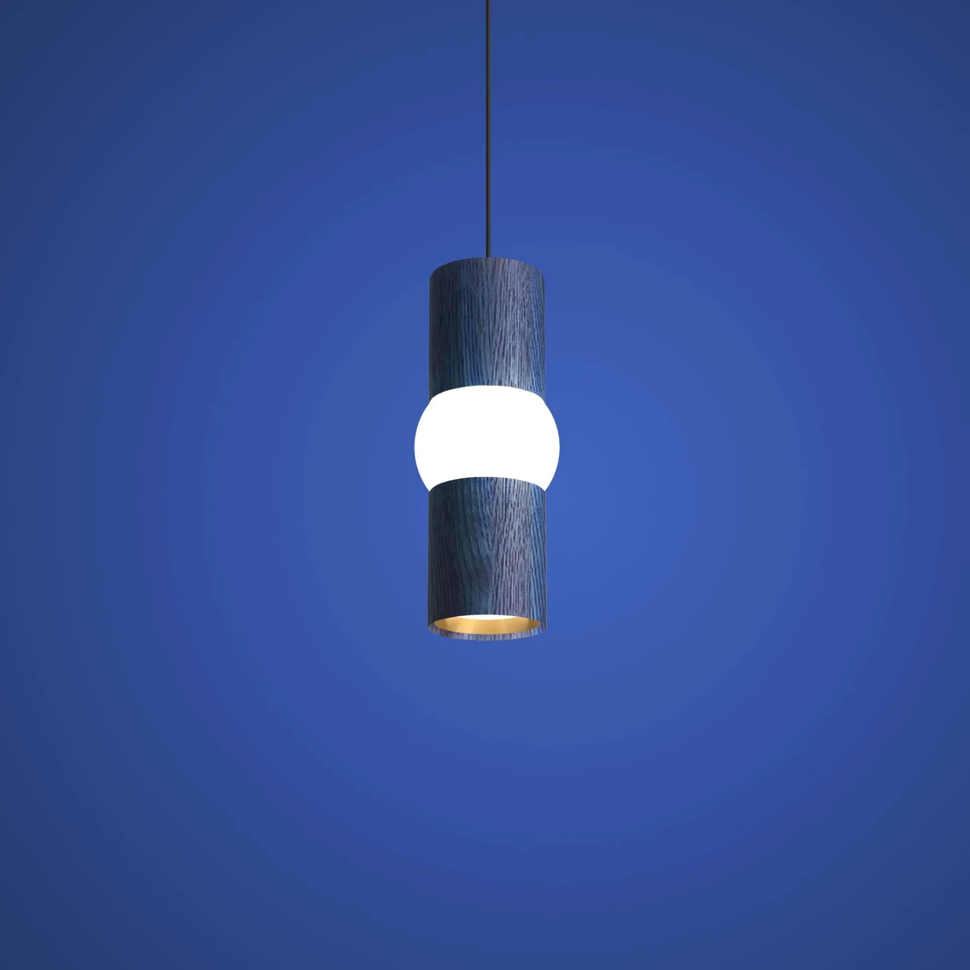 Suspension Lightbone, Small 24 cm, blue oak Oblure