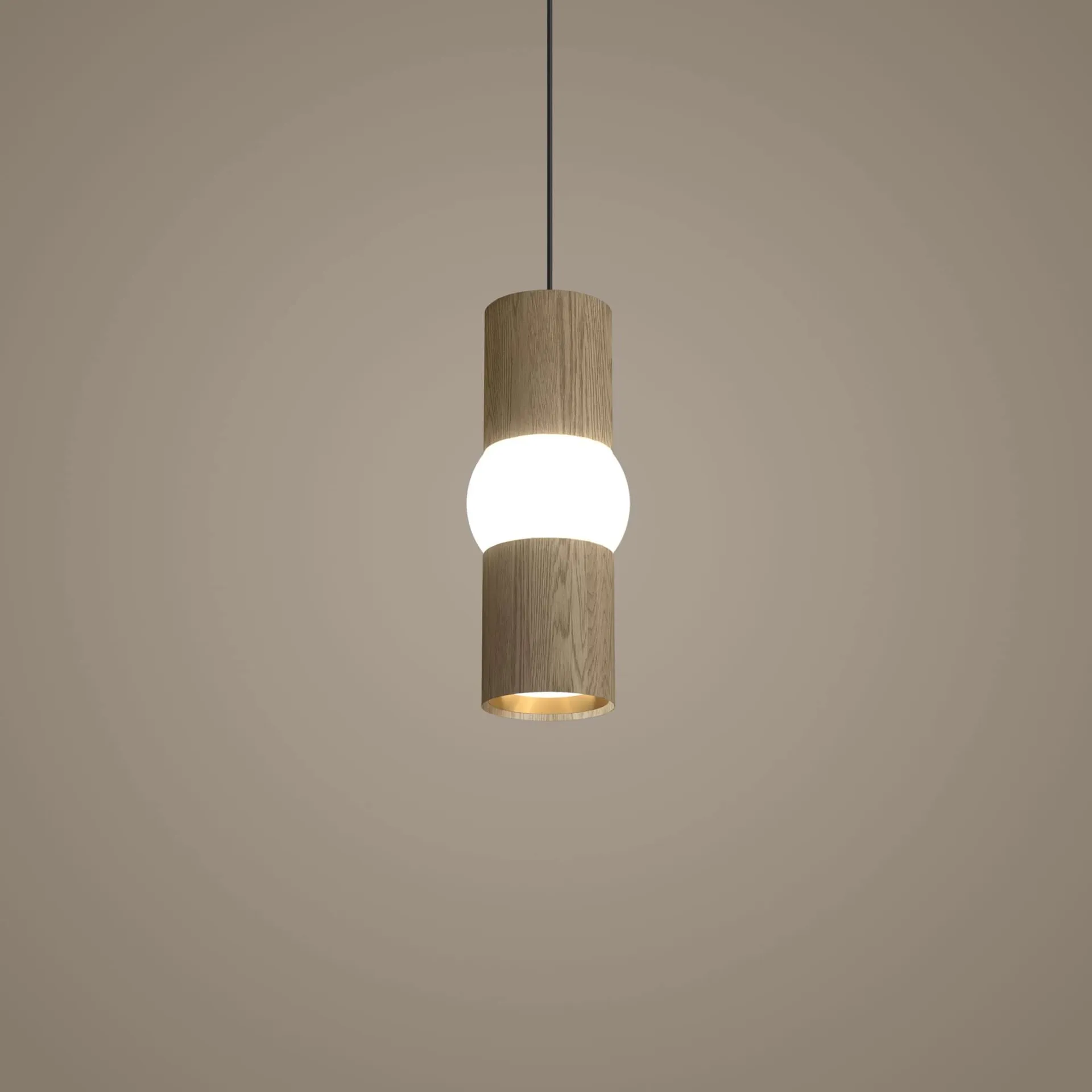 Suspension Lightbone, Small 24 cm, natural oak Oblure