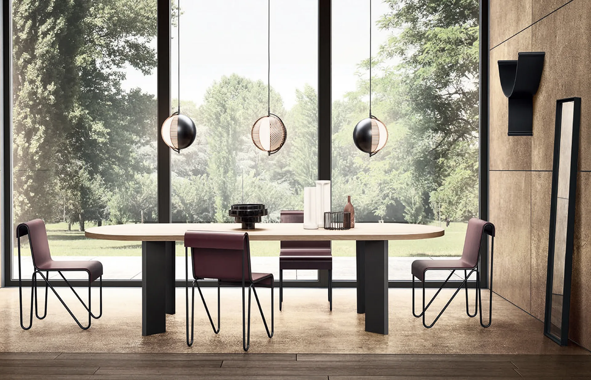 Suspension Mondo Ø28 cm, Noir Oblure