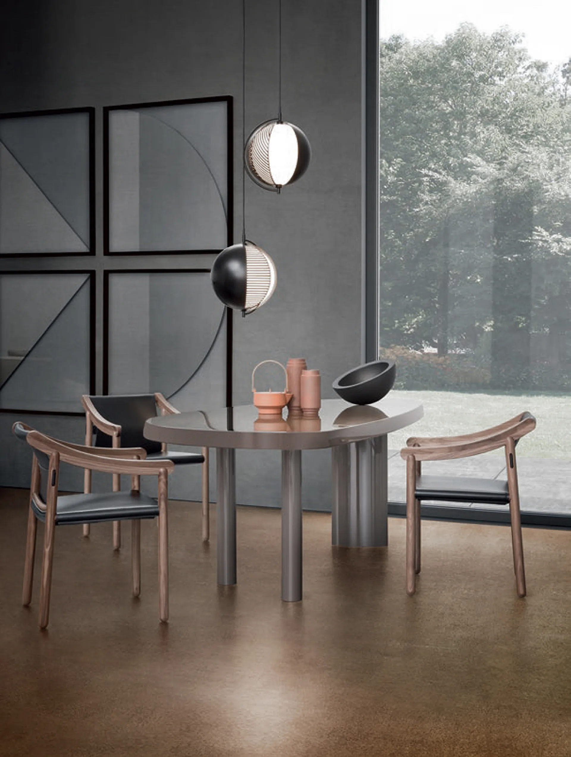 Suspension Mondo Ø28 cm, Noir Oblure