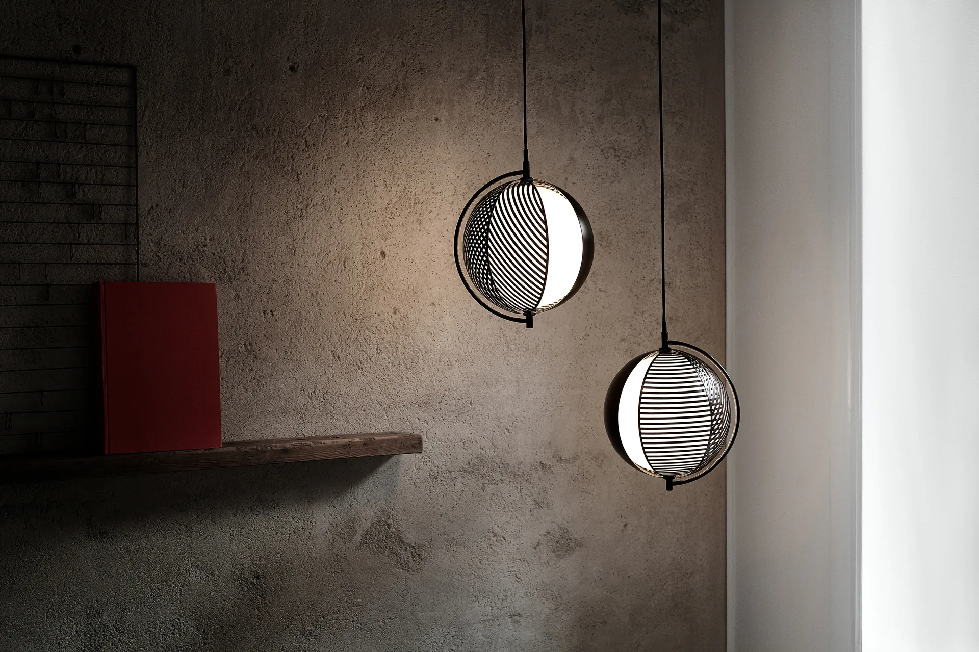 Suspension Mondo Ø28 cm, Noir Oblure