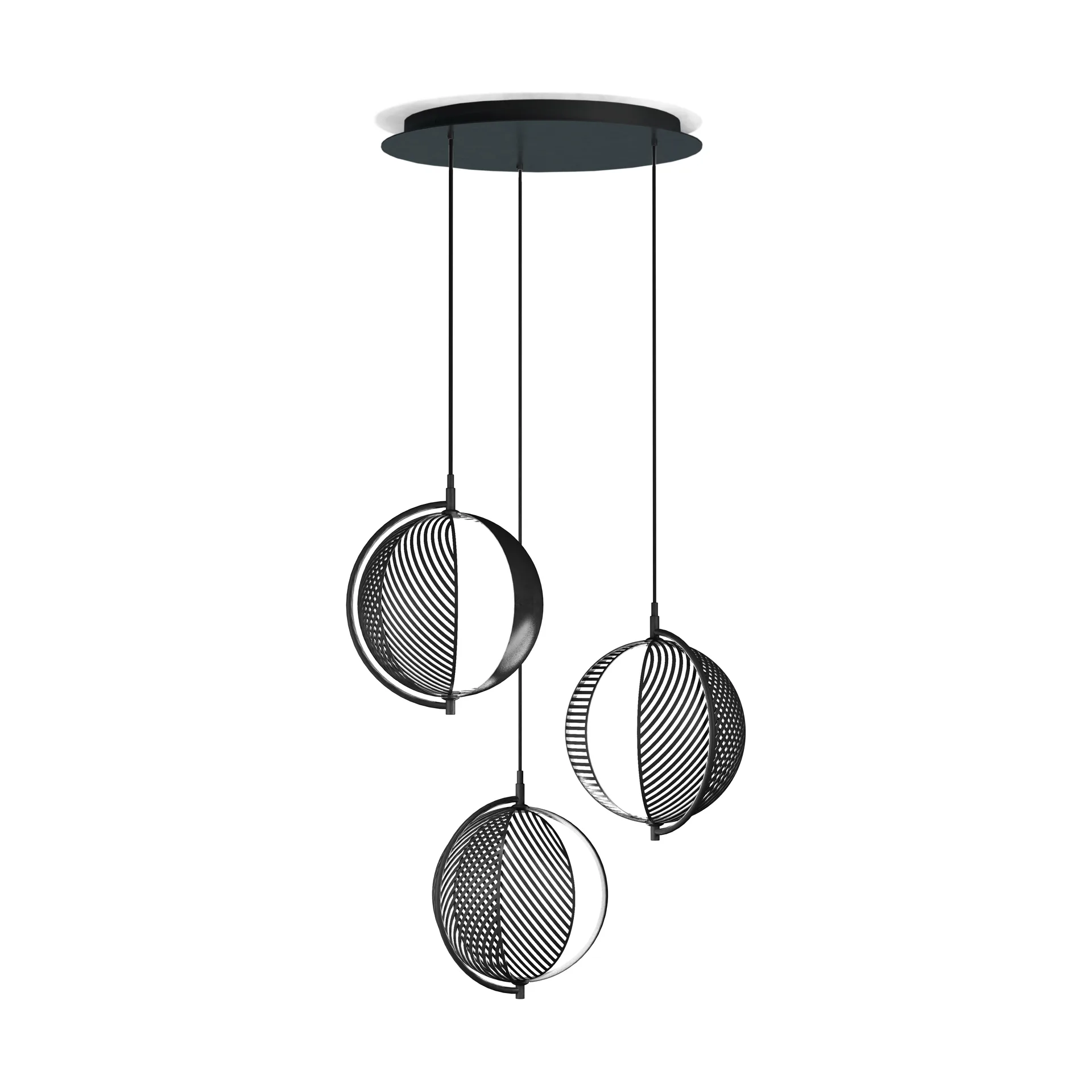 Suspension triplette Mondo, Noir Oblure