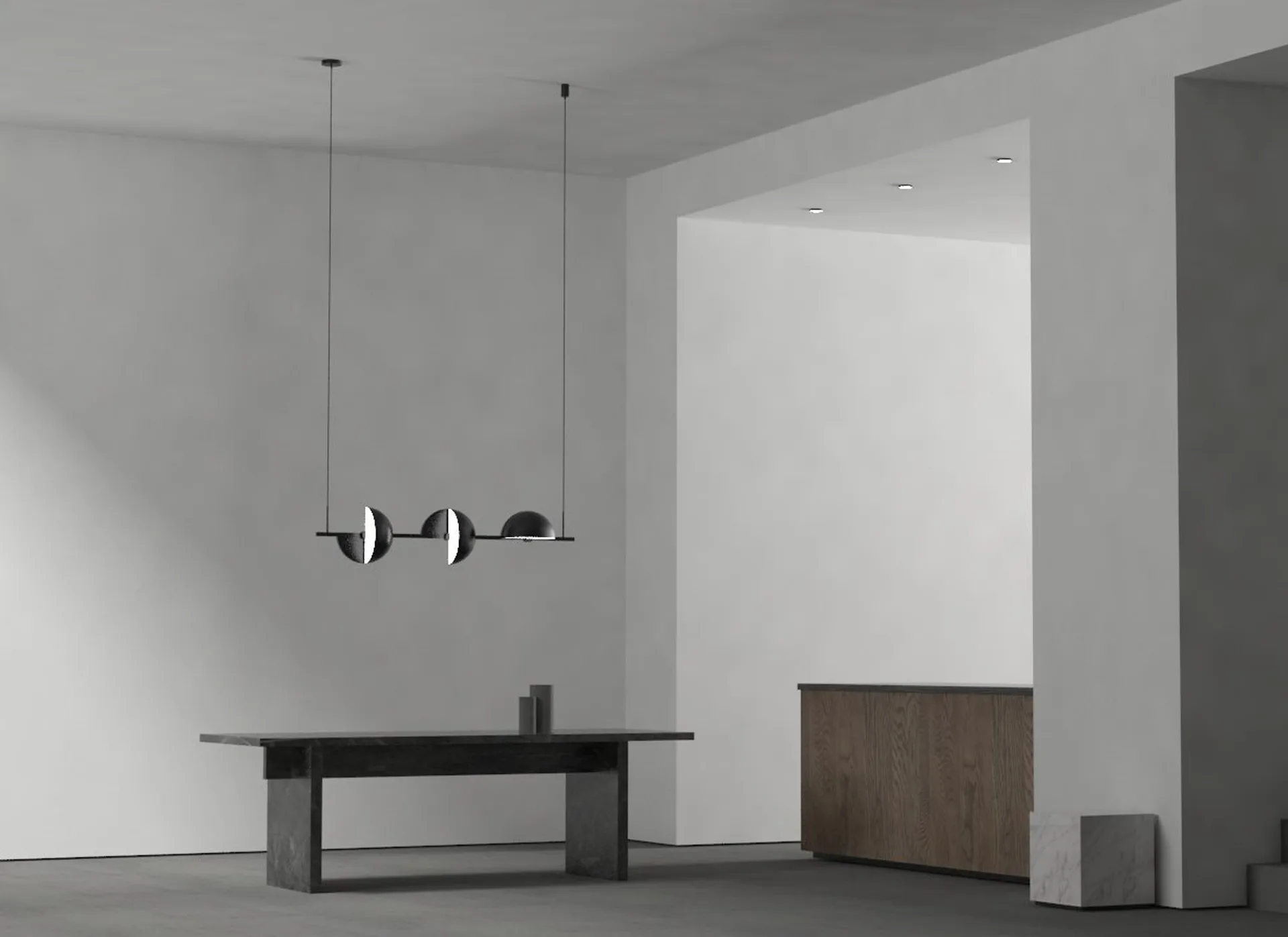 Suspension triplette Trapeze 140 cm, Noir Oblure