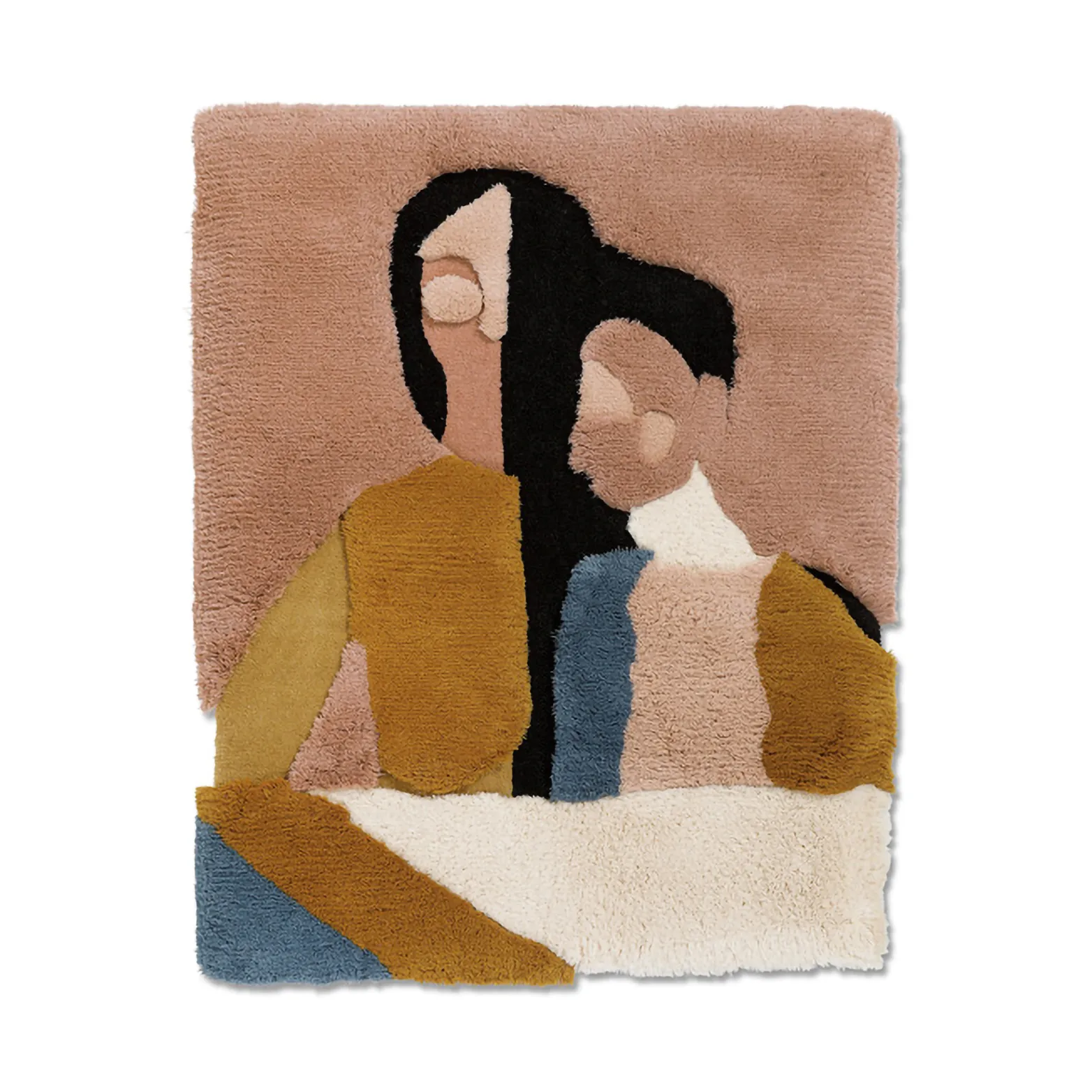 Tapis en laine Cutting Edges Sisters at the same table, 104x130 cm Ogeborg