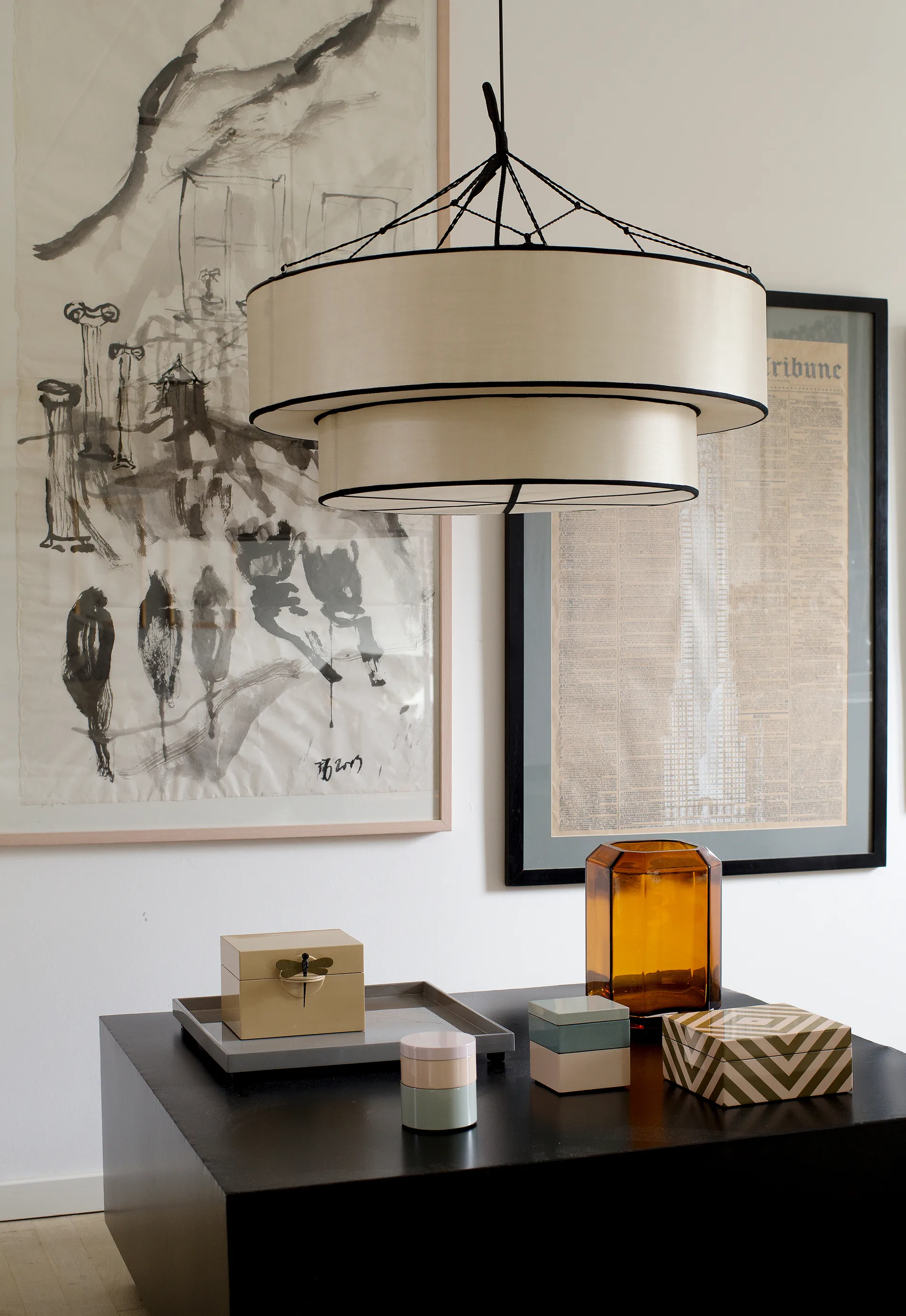 Abat-jour Indochina Classic Tophat , Kit-black Oi Soi Oi