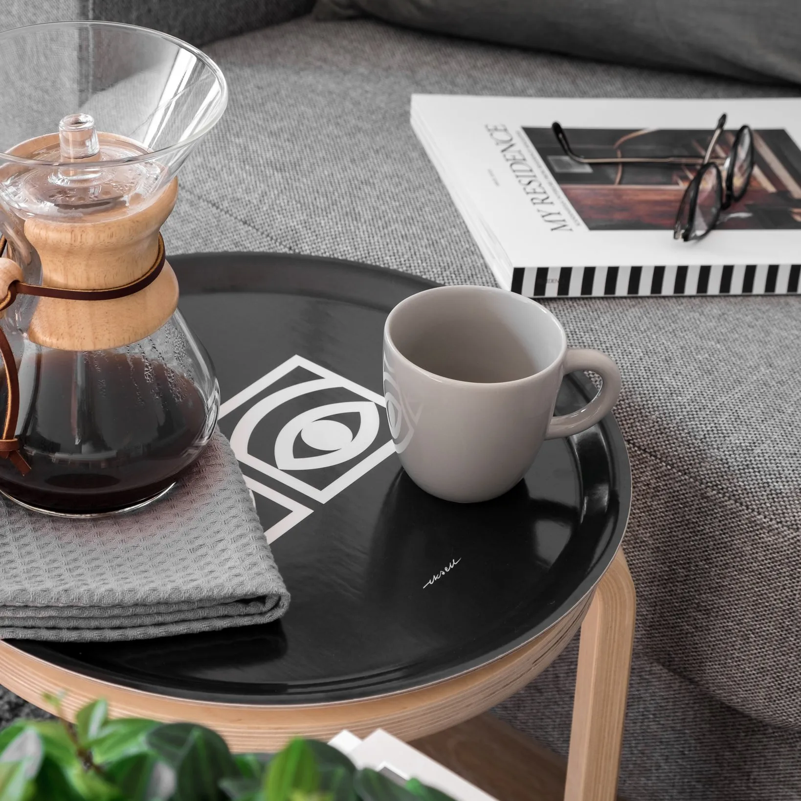 Plateau Ögon Ø38cm, Noir Olle Eksell