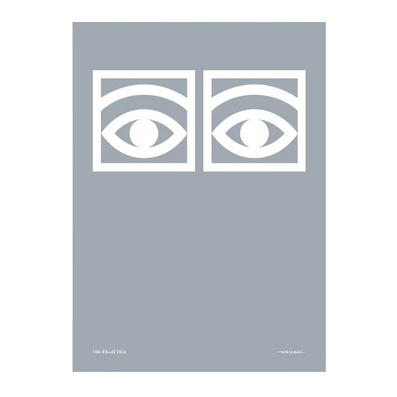Poster Ögon gris, 50x70 cm Olle Eksell
