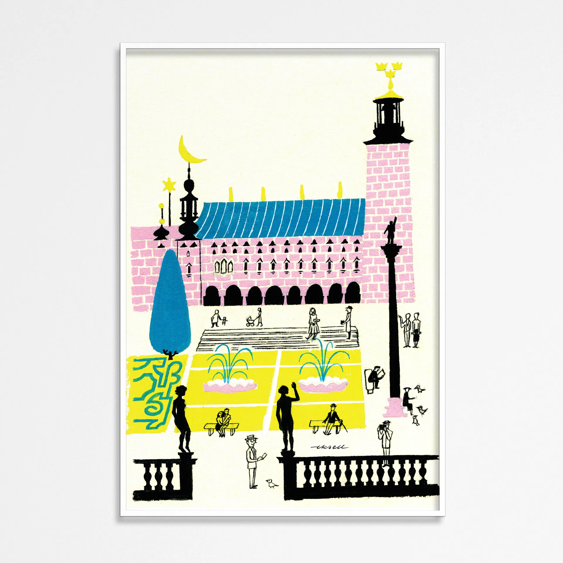 Poster Stockholm City Hall, 50x70 cm Olle Eksell
