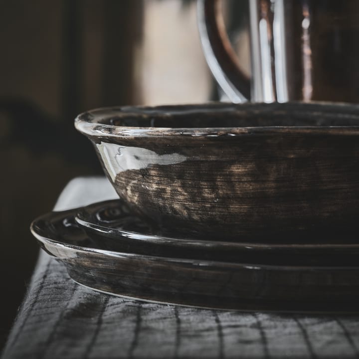 Assiette à pâtes et à soupe Yuki - Marron-noir - Olsson & Jensen