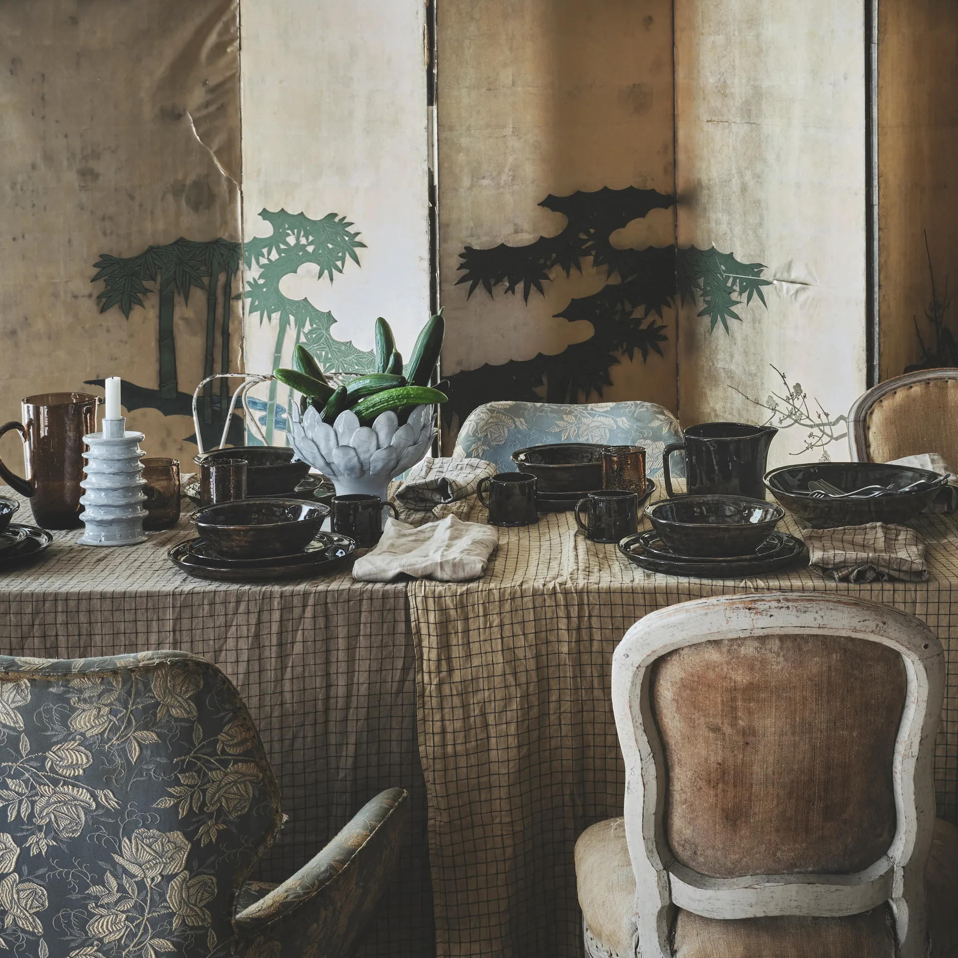 Assiette à pâtes et à soupe Yuki, Marron-noir Olsson & Jensen