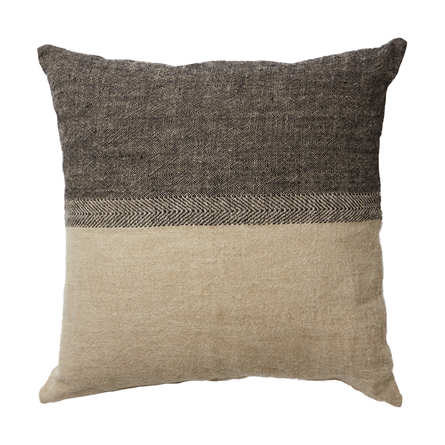 Olsson & Jensen Housse de coussin Levi 60x60 cm Noir/naturel