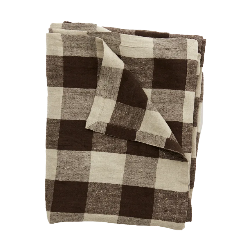 Nappe en lin Johanna 150x300 cm, Brun/naturel Olsson & Jensen