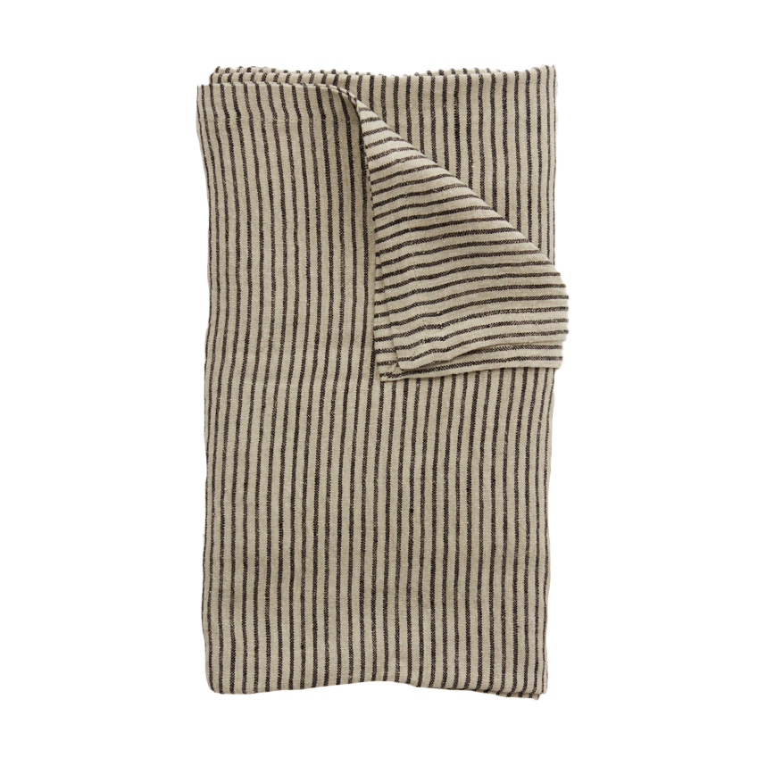 Olsson & Jensen Nappe en lin Stripe 150x300 cm Noir-sable