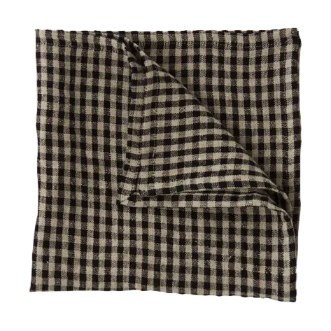 Serviette en lin Vipa 45x45 cm, Noir-sable Olsson & Jensen