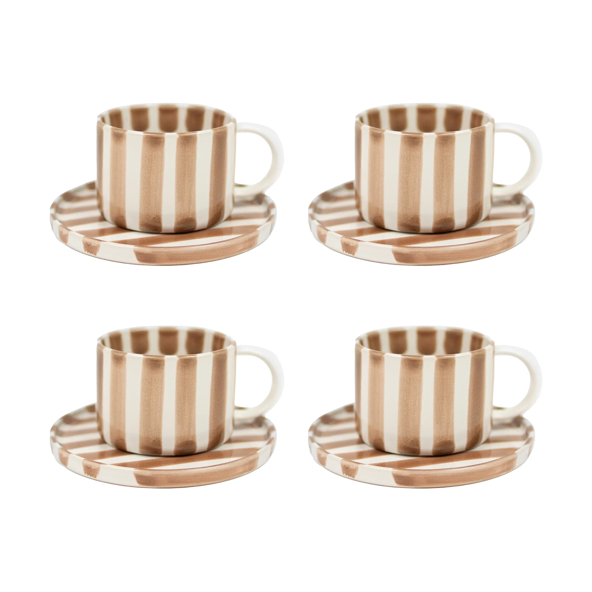 Tasse avec soucoupe Monica lot de 4 - Beige,  Olsson & Jensen