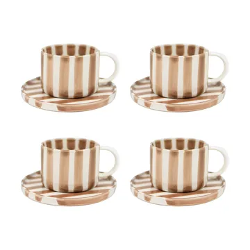 Tasse avec soucoupe Monica lot de 4 - Beige - Olsson & Jensen