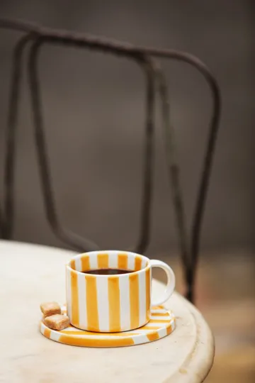 Tasse avec soucoupe Monica lot de 4 - Jaune - Olsson & Jensen