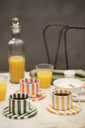 Tasse avec soucoupe Monica lot de 4 - Jaune - undefined - Olsson & Jensen