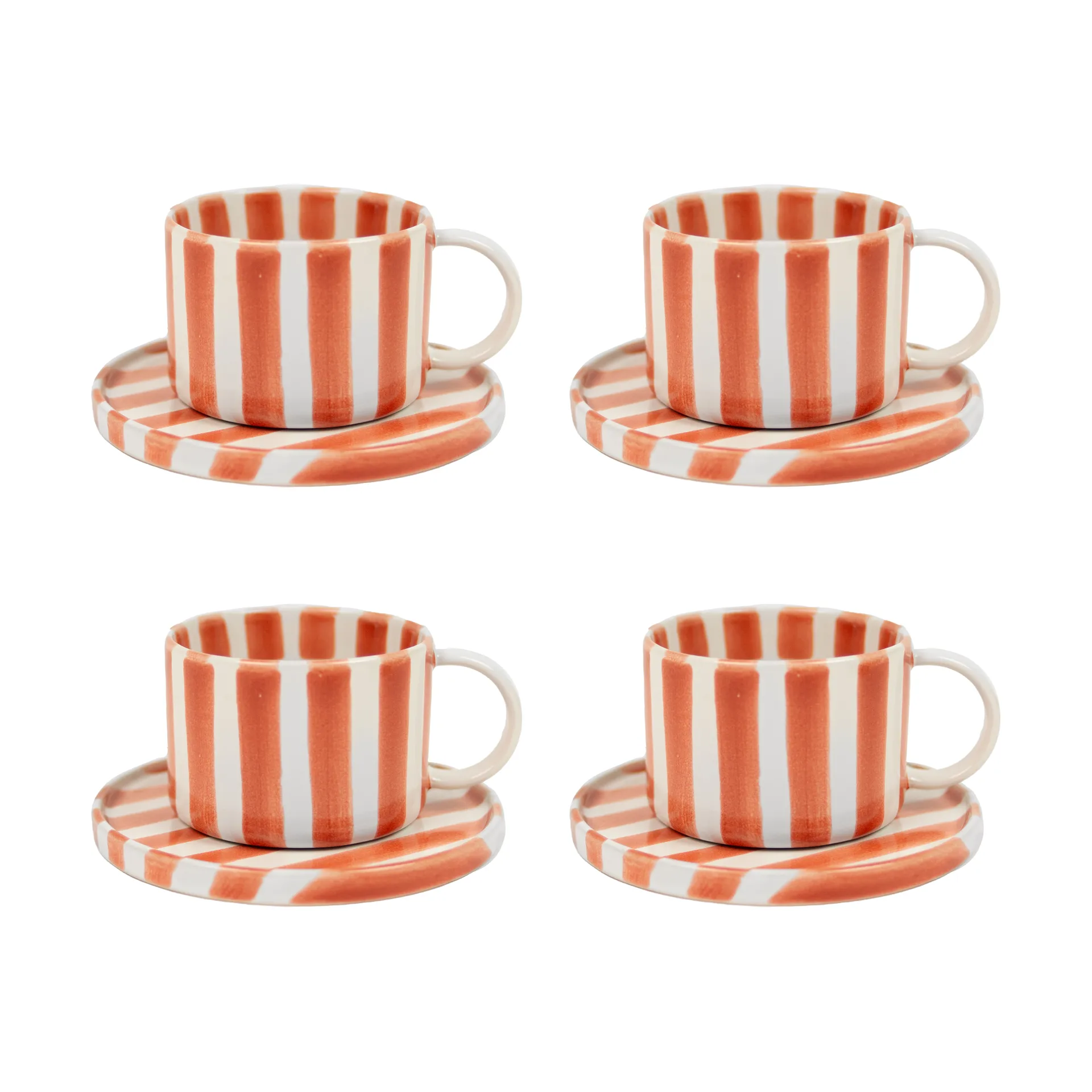 Tasse avec soucoupe Monica lot de 4 - Rouille,  Olsson & Jensen