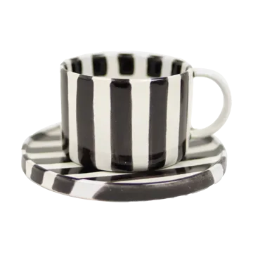 Tasse et soucoupe Monica - Noir - Olsson & Jensen